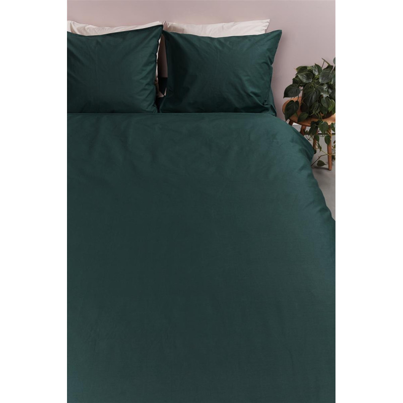 Voodipesukomplekt Cotton Uni Dark Green