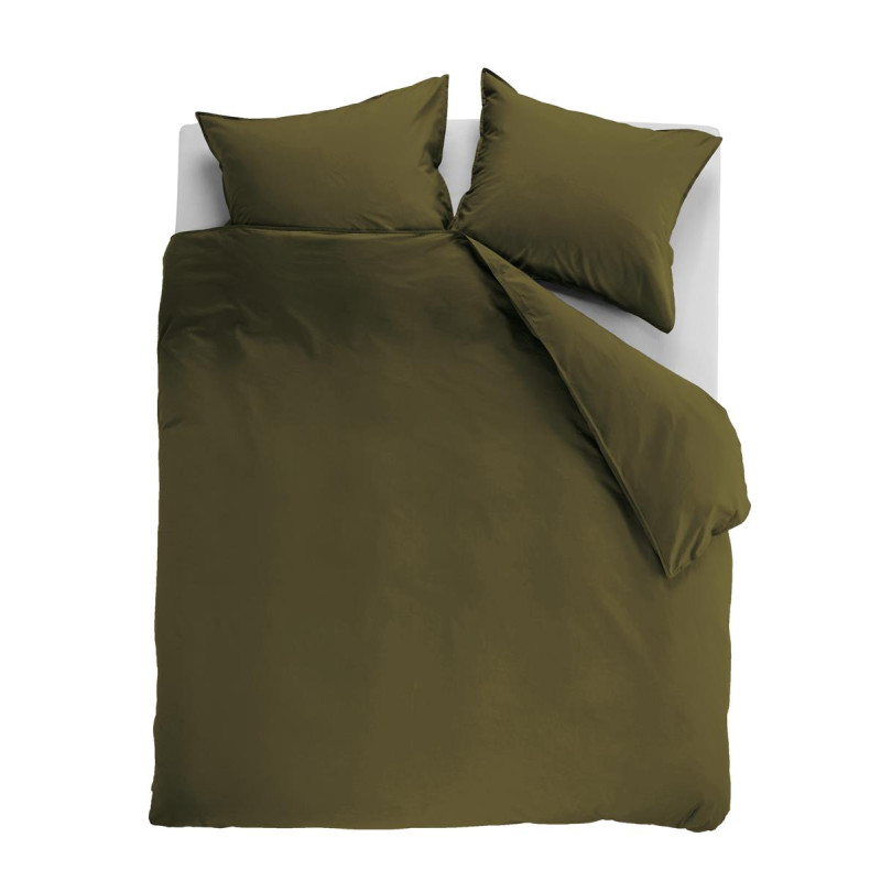 Voodipesukomplekt Cotton Uni Olive Green
