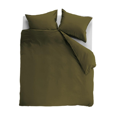 Voodipesukomplekt Cotton Uni Olive Green