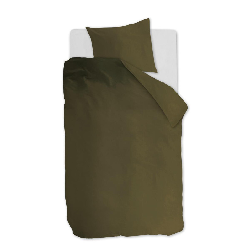 Voodipesukomplekt Cotton Uni Olive Green