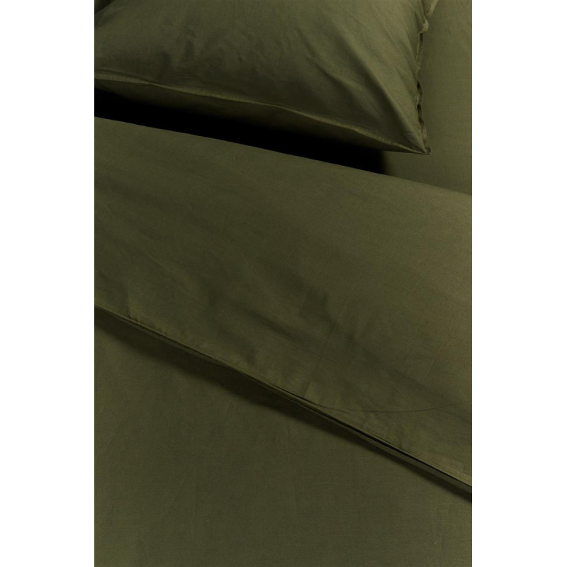 Voodipesukomplekt Cotton Uni Olive Green