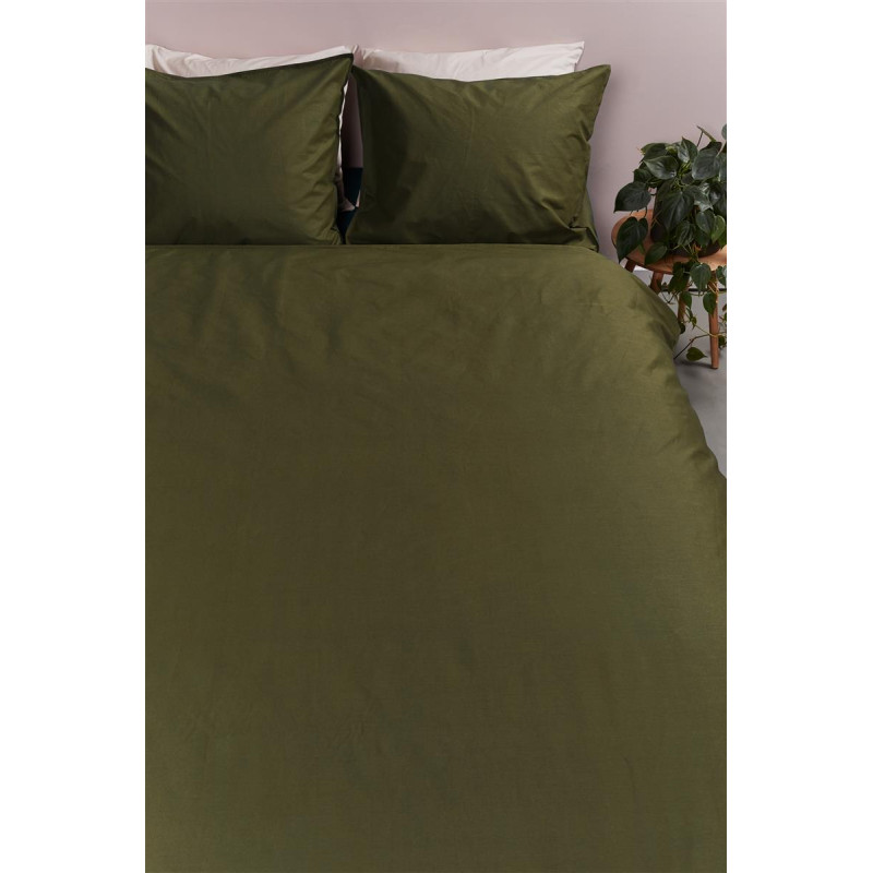 Voodipesukomplekt Cotton Uni Olive Green