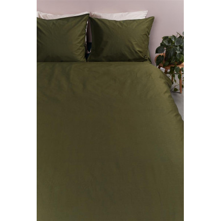 Voodipesukomplekt Cotton Uni Olive Green