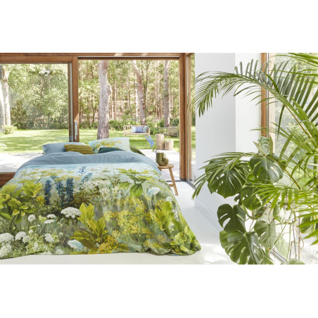 Voodipesukomplekt Wildflowers Blue Green