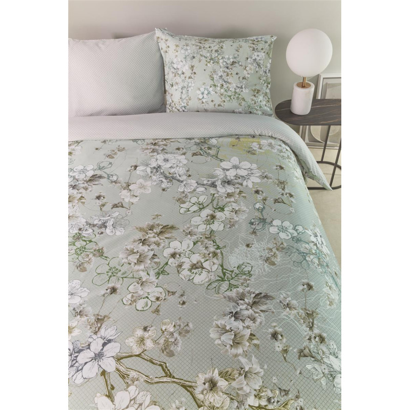 Voodipesukomplekt Fleurelle Grey Green