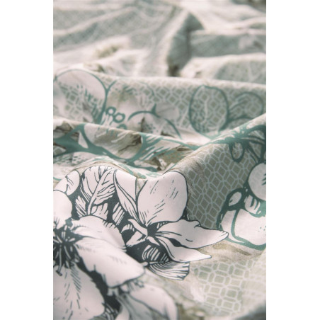 Voodipesukomplekt Fleurelle Grey Green interneti teel