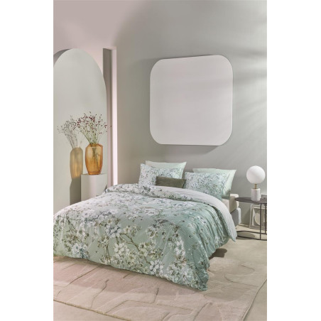 Voodipesukomplekt Fleurelle Grey Green