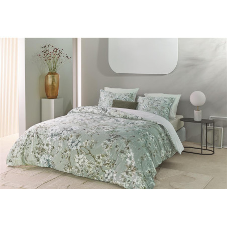 Voodipesukomplekt Fleurelle Grey Green