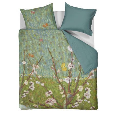 Voodipesukomplekt Peach Trees Green