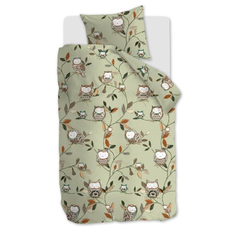 Voodipesukomplekt Owlsome Green