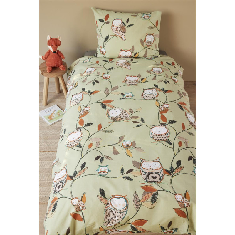 Voodipesukomplekt Owlsome Green