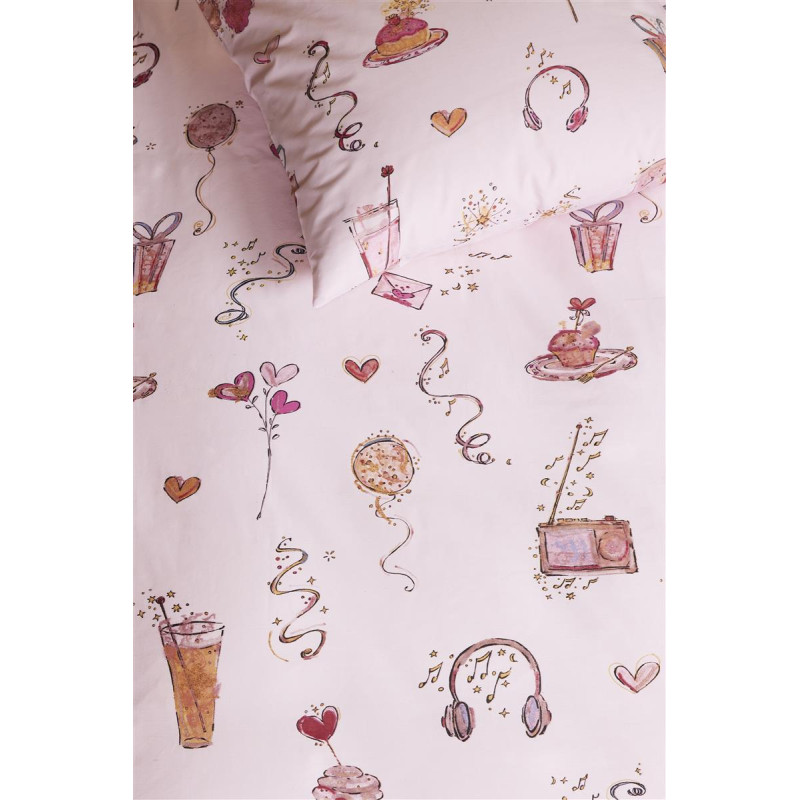 Voodipesukomplekt Pink Party Pink