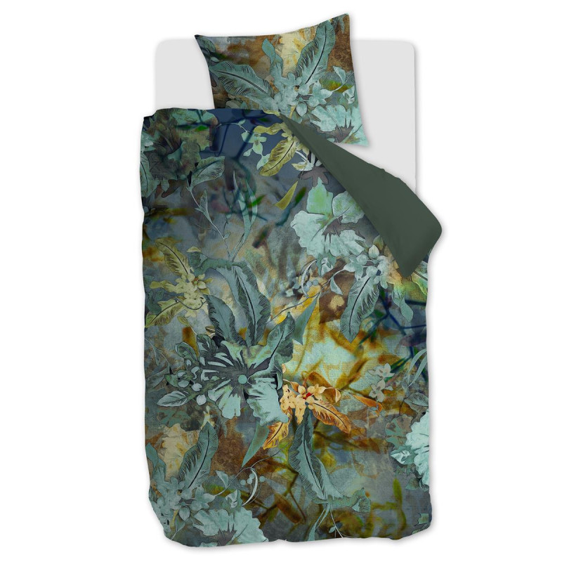 Voodipesukomplekt Floral Embrace Blue Green