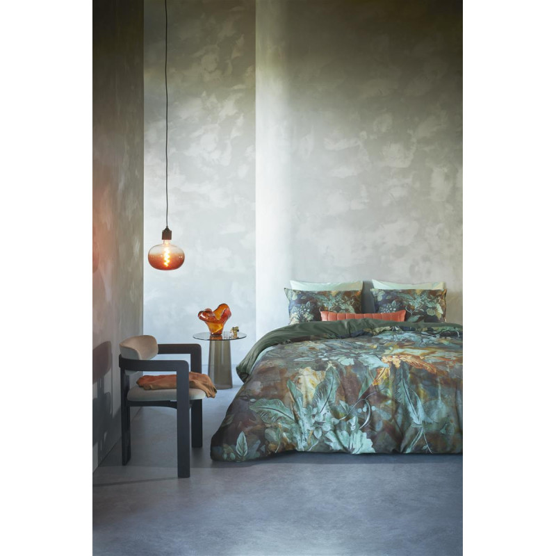 Voodipesukomplekt Floral Embrace Blue Green