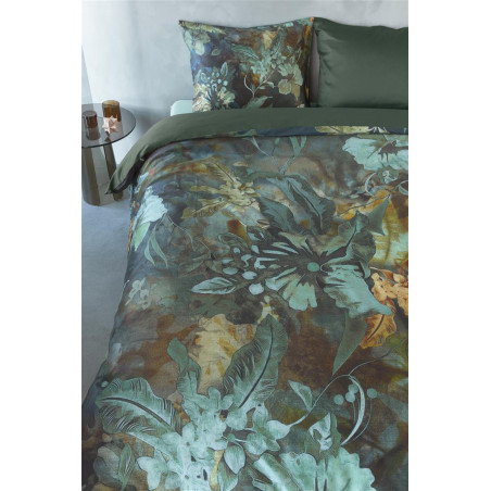 Voodipesukomplekt Floral Embrace Blue Green