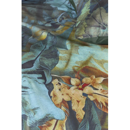 Voodipesukomplekt Floral Embrace Blue Green