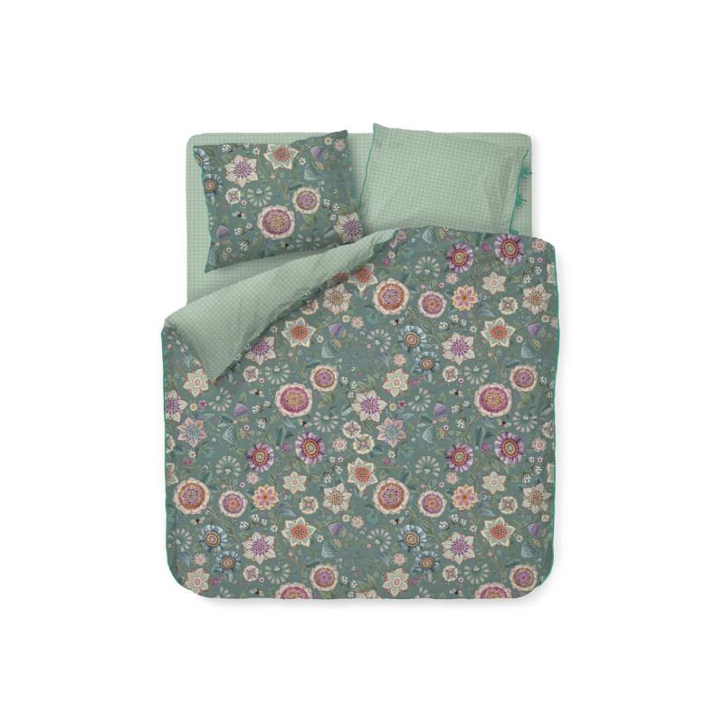 Voodipesukomplekt Viva Las Flores Green