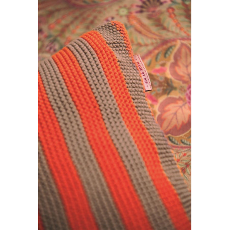 Dekoratiivne padi Blockstripe Bonsoir Stripe Orange knitted