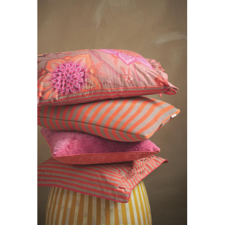 Dekoratiivne padi Blockstripe Bonsoir Stripe Orange knitted