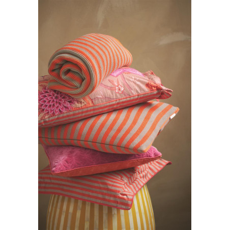 Dekoratiivne padi Blockstripe Bonsoir Stripe Orange knitted