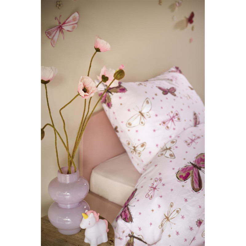 Voodipesukomplekt Butterfly Away Pink
