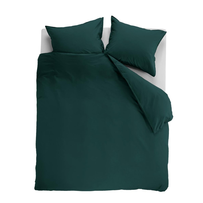 Voodipesukomplekt Cotton Uni Dark Green