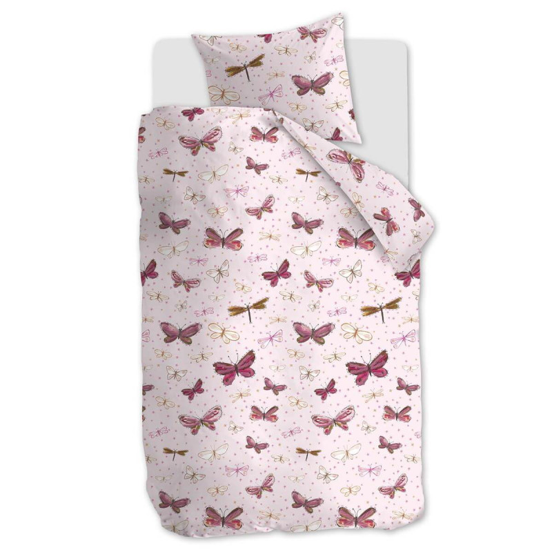 Voodipesukomplekt Butterfly Away Pink