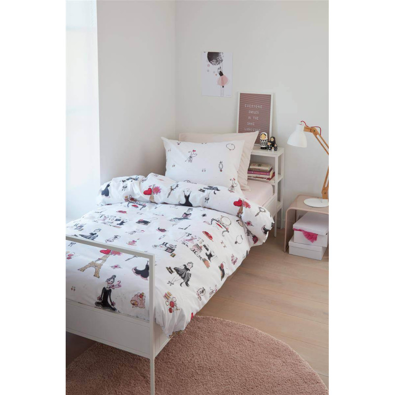 Voodipesukomplekt Paris Girl Pink