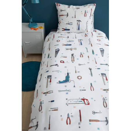 Voodipesukomplekt Gears Grey interneti teel