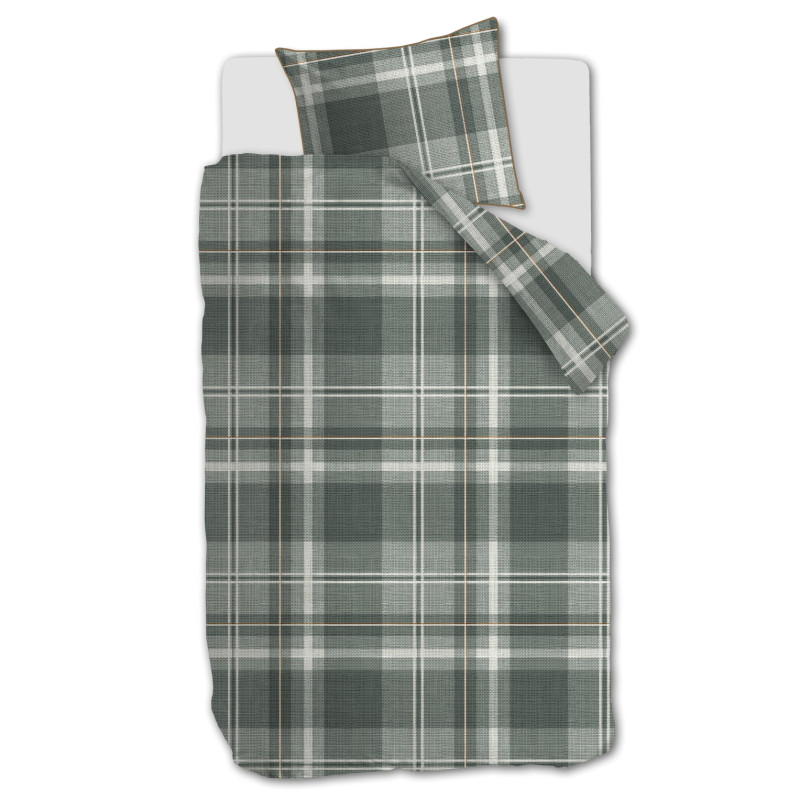 Voodipesukomplekt Tartan Check Green