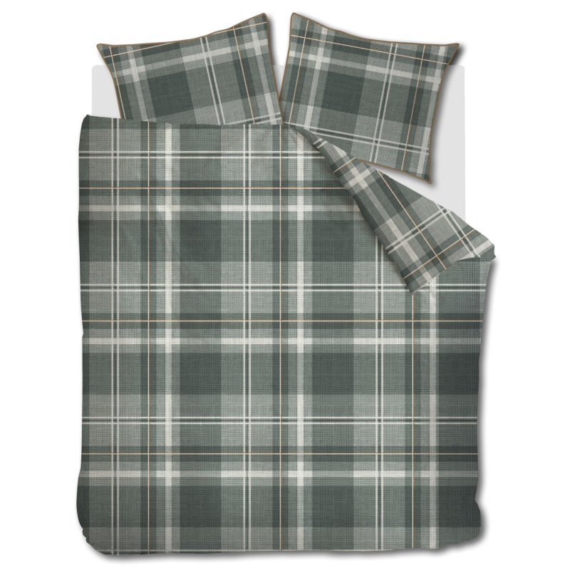 Voodipesukomplekt Tartan Check Green