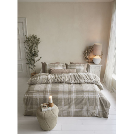 Voodipesukomplekt Tartan Check Sand