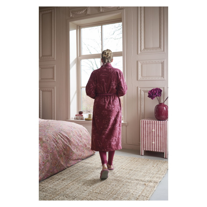 Hommikumantel Pip Studio Jasmin Jacquard Dark Pink