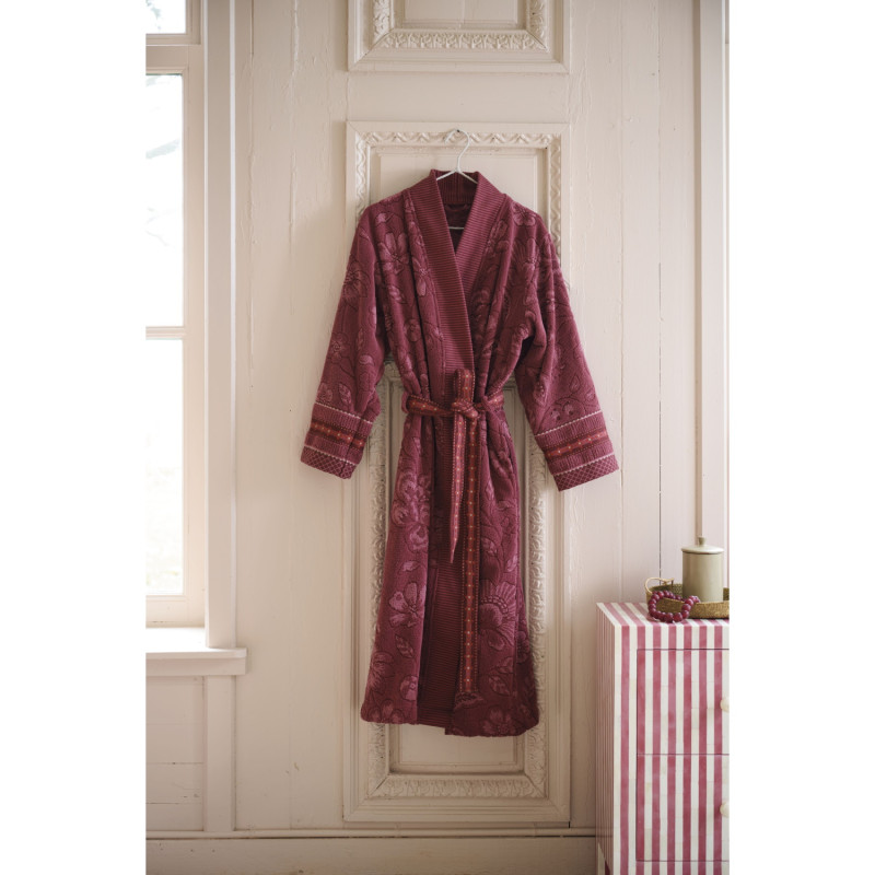 Hommikumantel Pip Studio Jasmin Jacquard Dark Pink