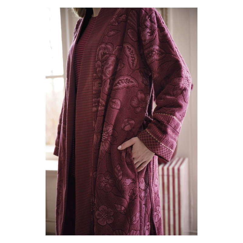 Hommikumantel Pip Studio Jasmin Jacquard Dark Pink