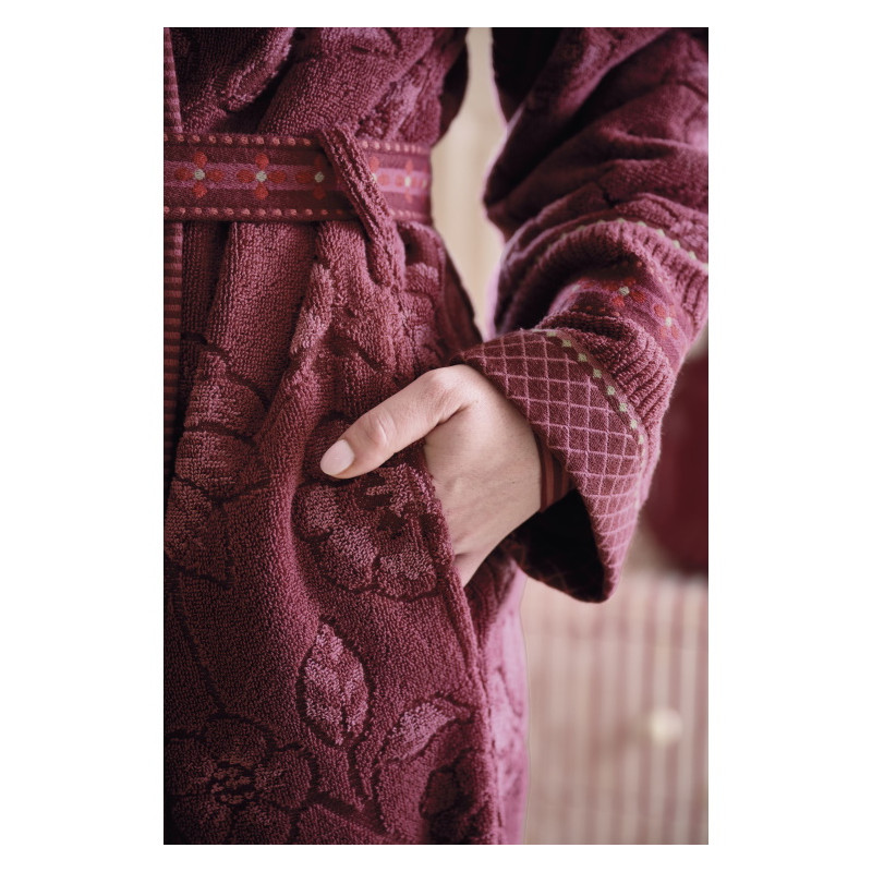 Hommikumantel Pip Studio Jasmin Jacquard Dark Pink