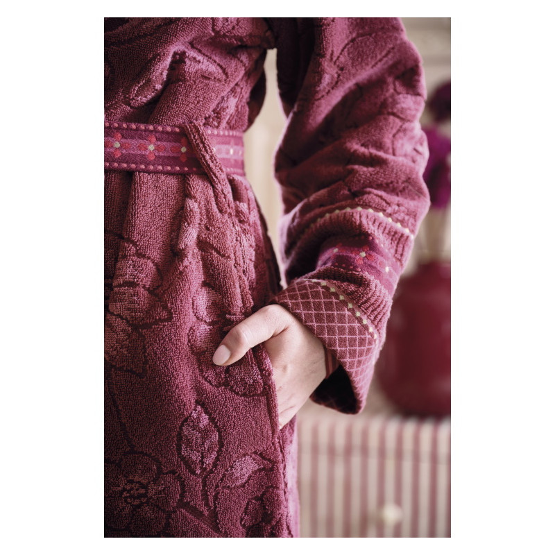 Hommikumantel Pip Studio Jasmin Jacquard Dark Pink
