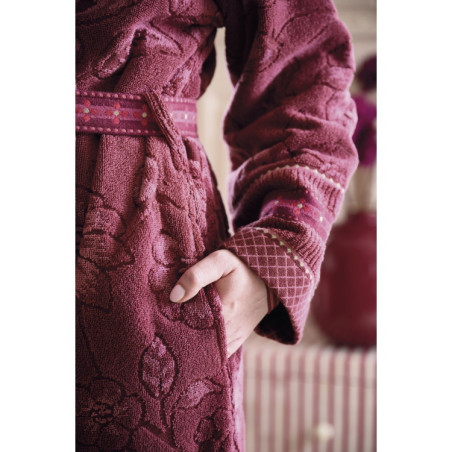 Hommikumantel Pip Studio Jasmin Jacquard Dark Pink